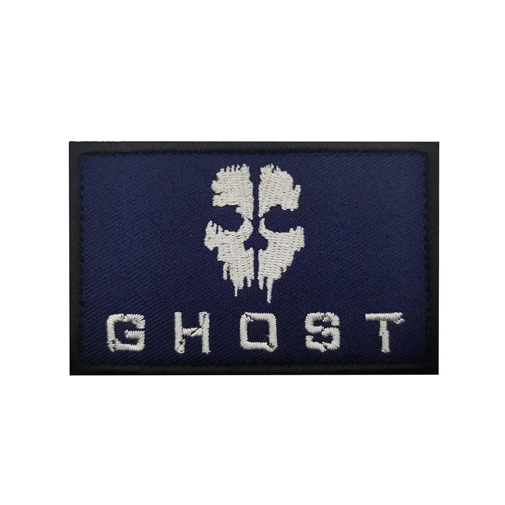 BACK HAND Call of Duty Ghost Mask Embroidered Patches for Clothing Hook Patch Morale Tactic Military Badges on Backpack Stickers