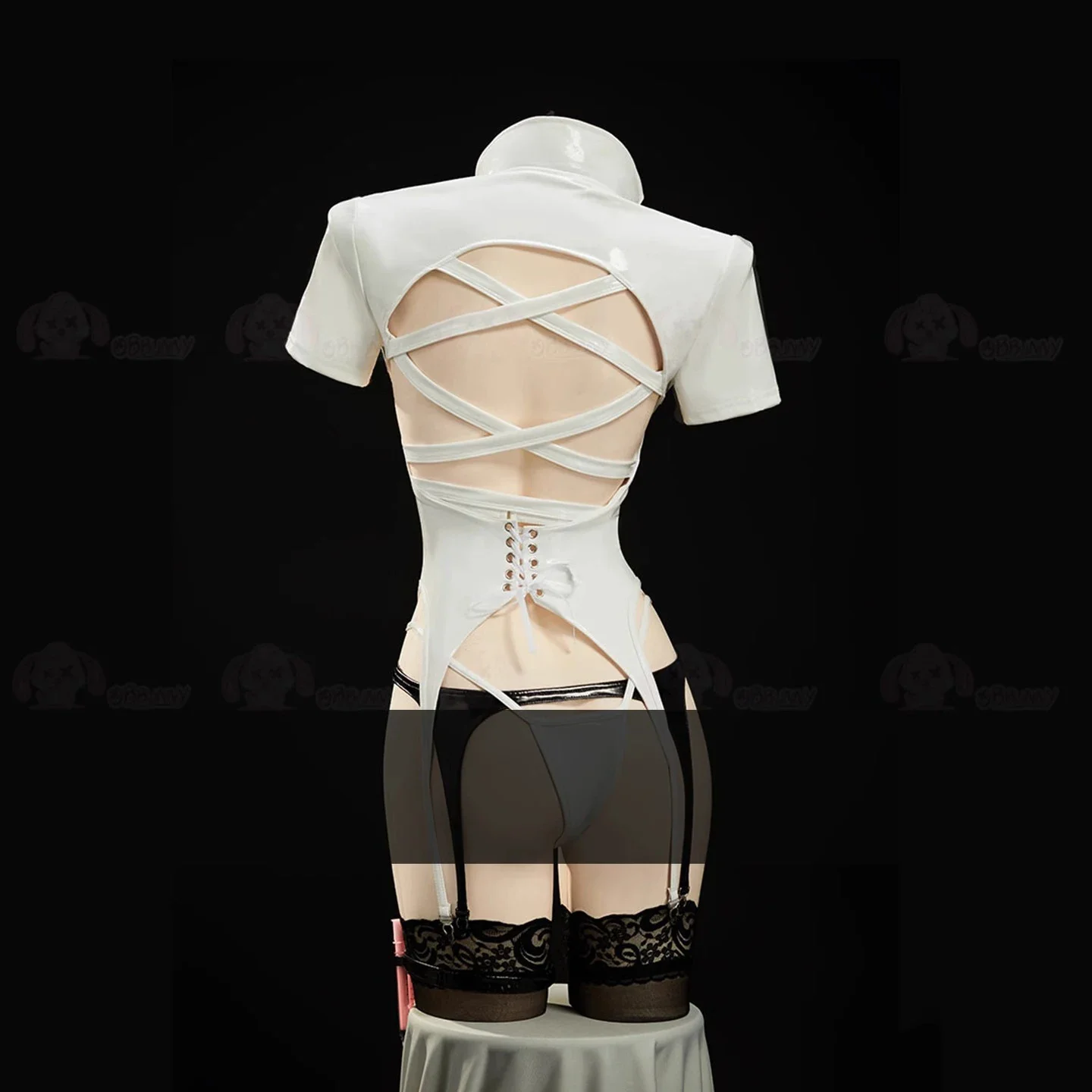 Disfraz de enfermera de Anime para mujer, traje Sexy de cuero de manga corta, lencería de enfermera, ropa de fiesta de Carnaval y Halloween