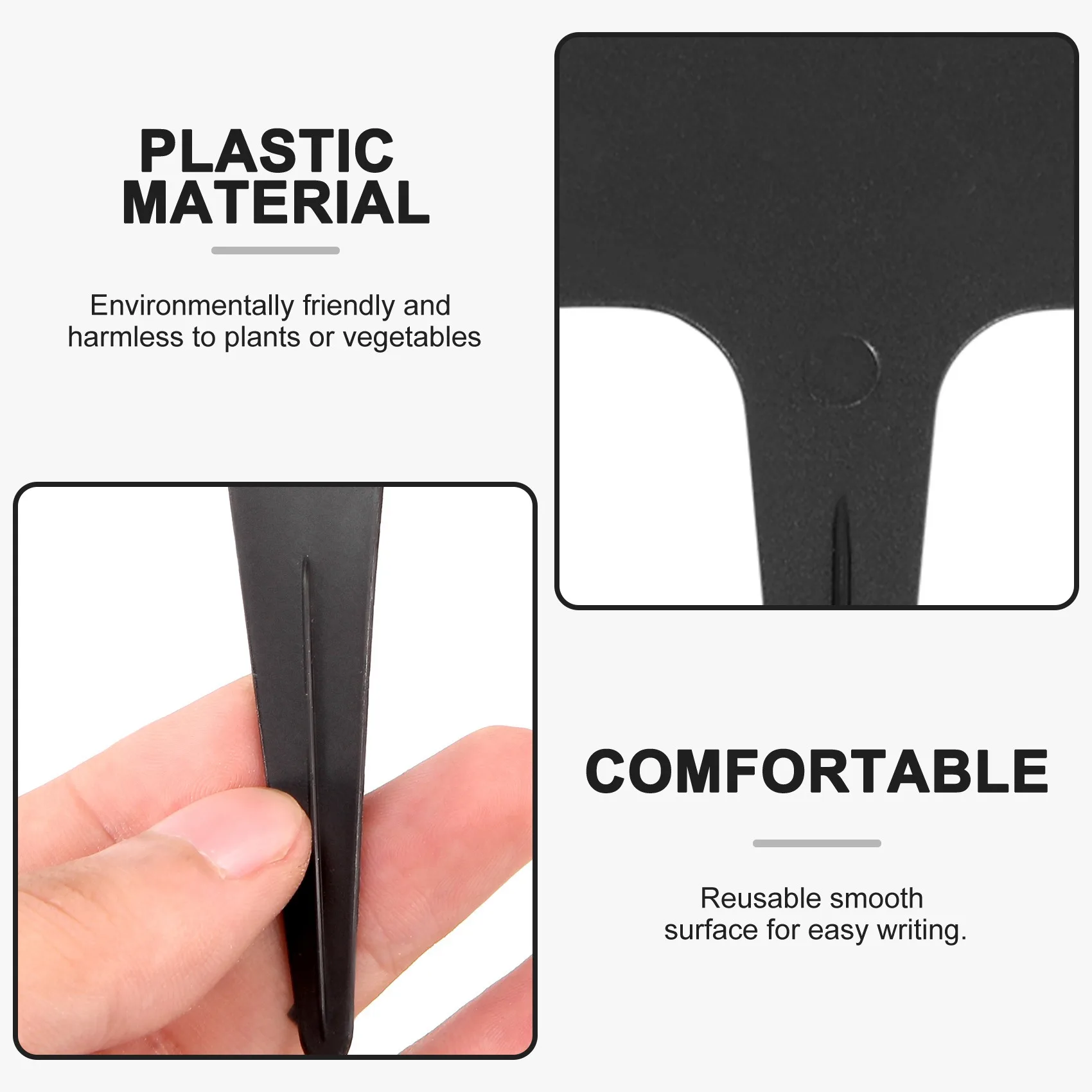 

X11AA 101Pcs/Set Black Plant Labels Water T-Types Plant Tag Reusable Nursery Garden Labels Plant Markers for Flower Vegetables