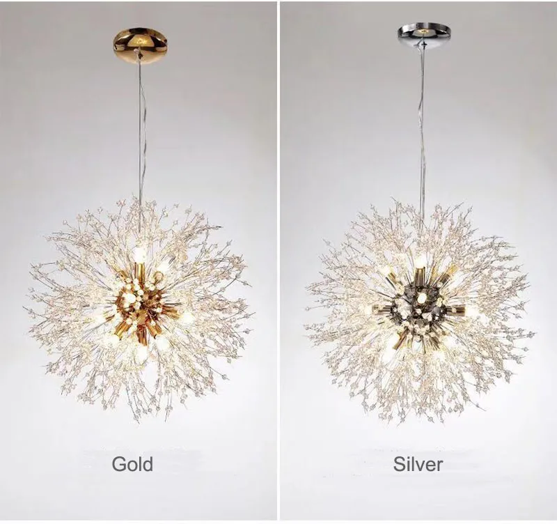 Nordic crystal chandelier modern dandelion chandelier ceiling lamp living room bedroom dining room interior decorative lamp