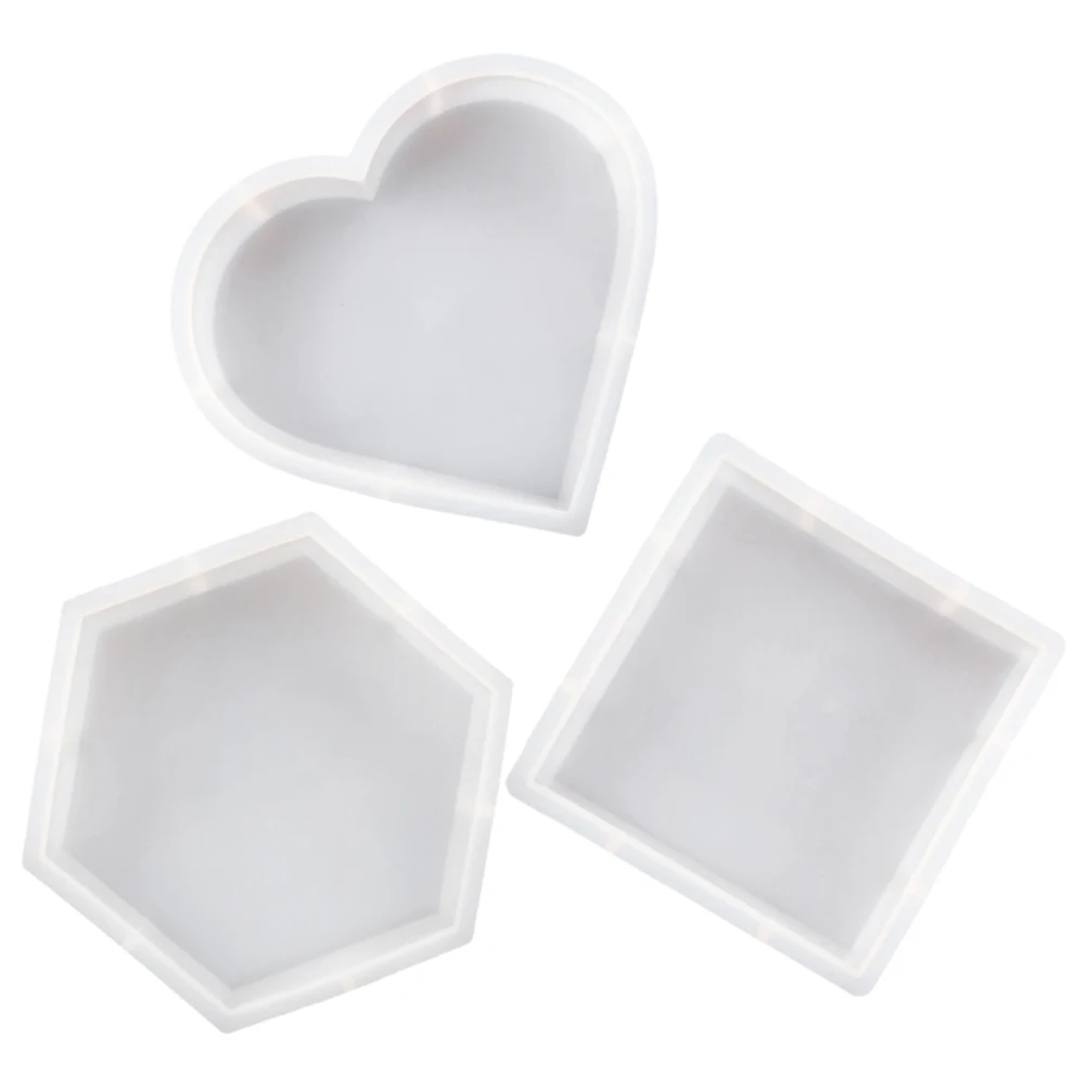

3 Pcs Resin Mold Silicone Kit Hexagon 853 Square 60 854 Heart 60 855 Epoxy Home Decor Crafts Reusable Jewelry
