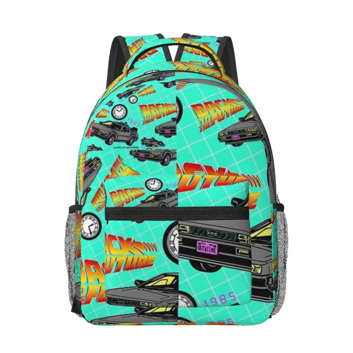 

Back To The Future, DeLorean Pattern Woman Backpacks Boys Girls Bookbag School Bags Portability Travel Rucksack Shoulder Bag