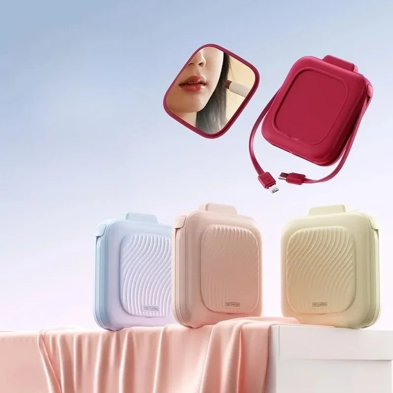 باور بانك صغير 10000 مللي أمبير محمول لهاتف سامسونج وشاومي وهواوي وآيفون وشحن سريع وبطارية خارجية مع مرآة مكياج #3