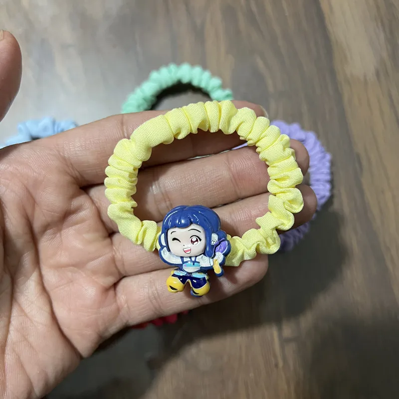 حار بيع 6 قطعة شيطان هنتر الكرتون العلاقات الشعر لطيف الشعر الحبال مجموعة المرأة عالية مرونة الشعر الفتيات الدوائر ذيل حصان المثبت #5