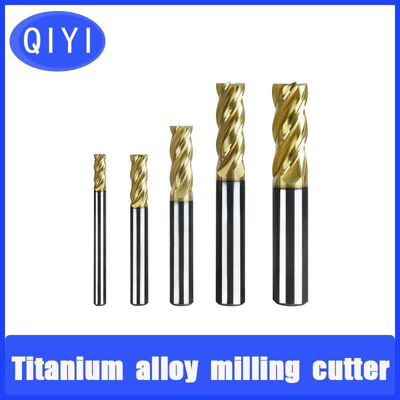 

QIYI End Mill High Speed Steel with Cobalt and Titanium Coating 3mm-12mm 2F 4FMilling Cutter Can Process Metal