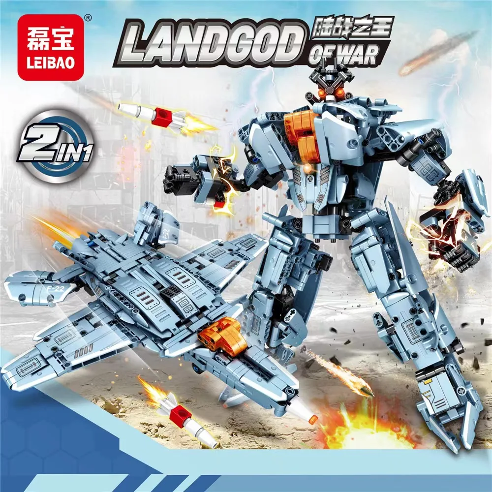 New Battle Tyrannosaurus Building Block Toy Transforming Robot Children's Educational Mecha Assembly Holiday Gift for Boys