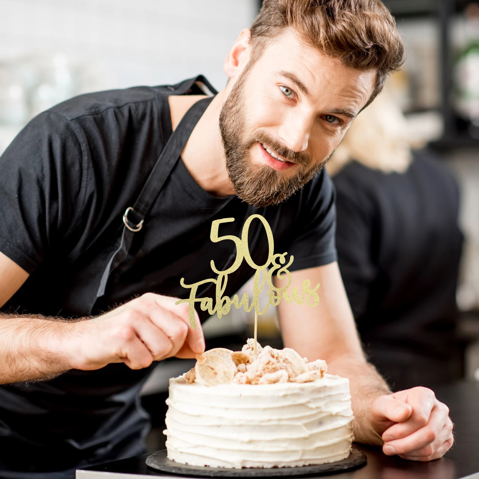 

3pcs 50 Year Cake Insert Creative Topper Dessert nament Number Cupcake Festival Pick Wood Birthday Party Supplies Cake