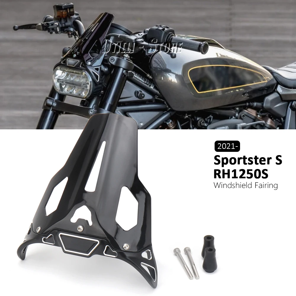 

Motorcycle PC Windscreen Screen Windshield Fairing Accessories Black For Sportster S SPORTSTER S RH1250S 2021 2022 2023