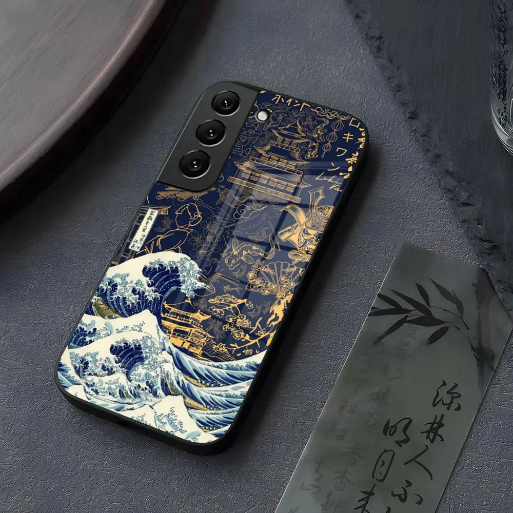 The Big Wave Of Kanagawa Phone Case Glass For Samsung Galaxy S26Ultra S25 S24 S21 S22 S23 S20 Ultra Fe Plus Note20Ultra Cover