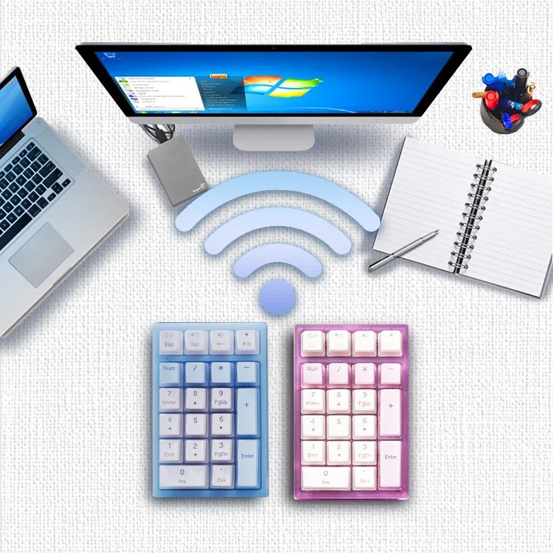 

21 клавиша, цифровая механическая клавиатура, мини-RGB-подсветка, проводная клавиатура с красной осью для бухгалтерского ноутбука, внешний портативный финансовый офис