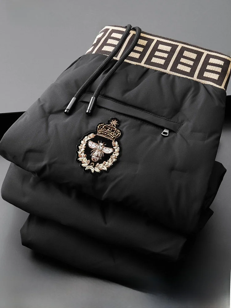 

Winter Thiened Slim Fit Men's down Pants Lightweight Outdoor Warm Trousers Casual Sle Windproof And Cold-resistant