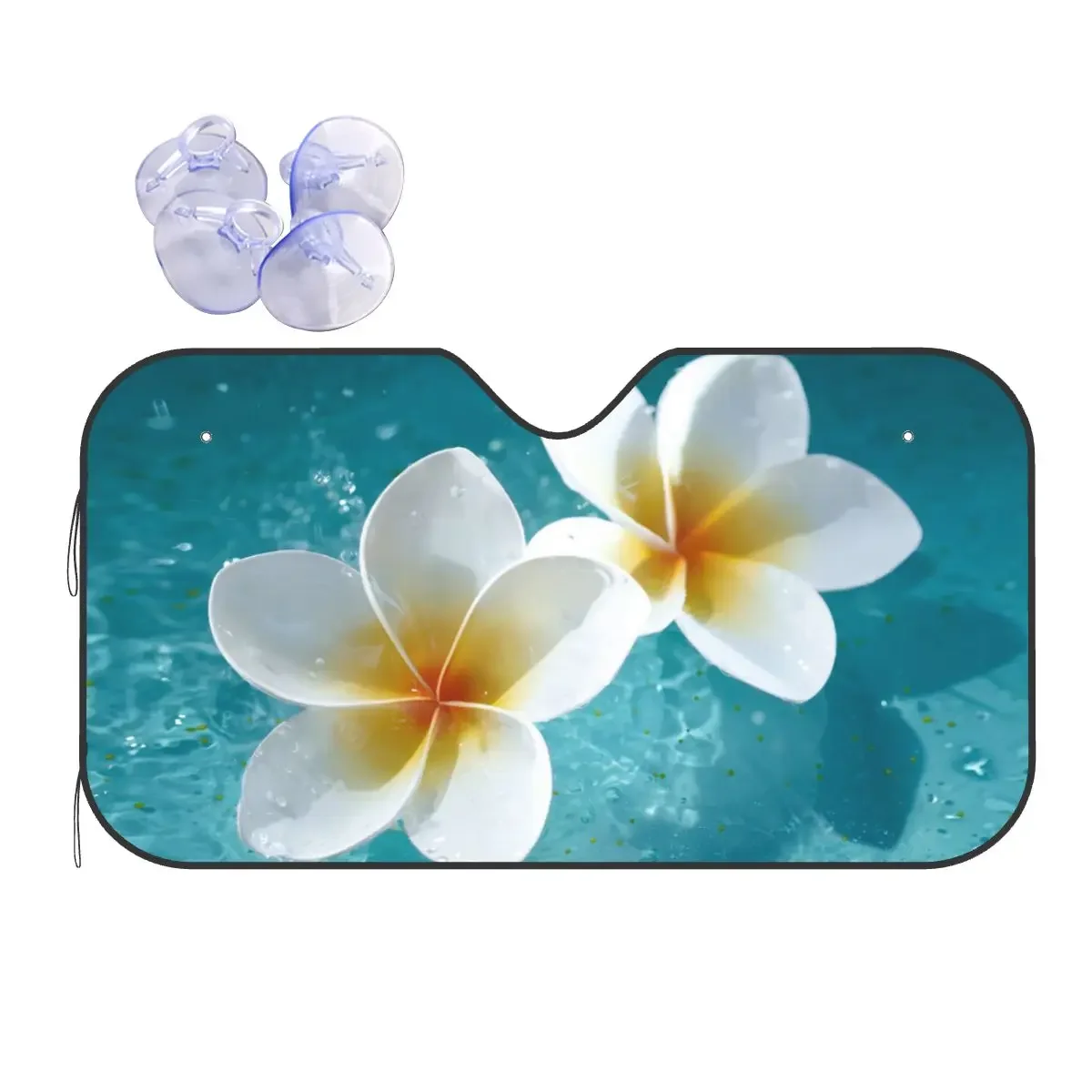 Frangipani Water Fashion parabrezza parasole 70x130cm Plumeria Flower foglio di alluminio copertura del parabrezza del finestrino dell'auto protezione solare