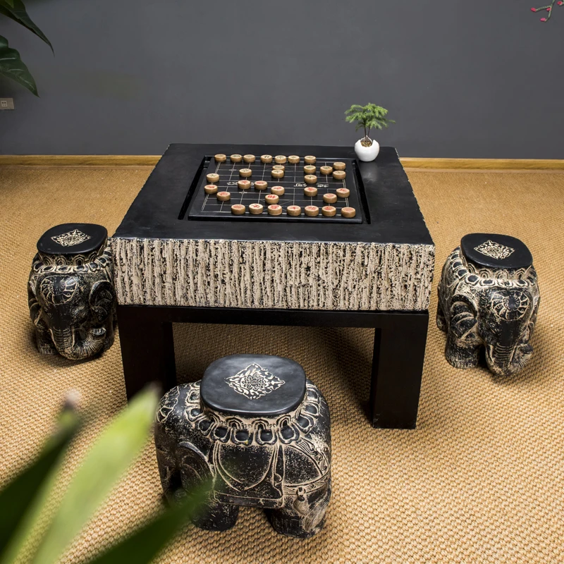 

Courtyard Garden Outdoor Antique Chinese Chess Board Table and Chair Stone Stool Stone Table Tea Table Household
