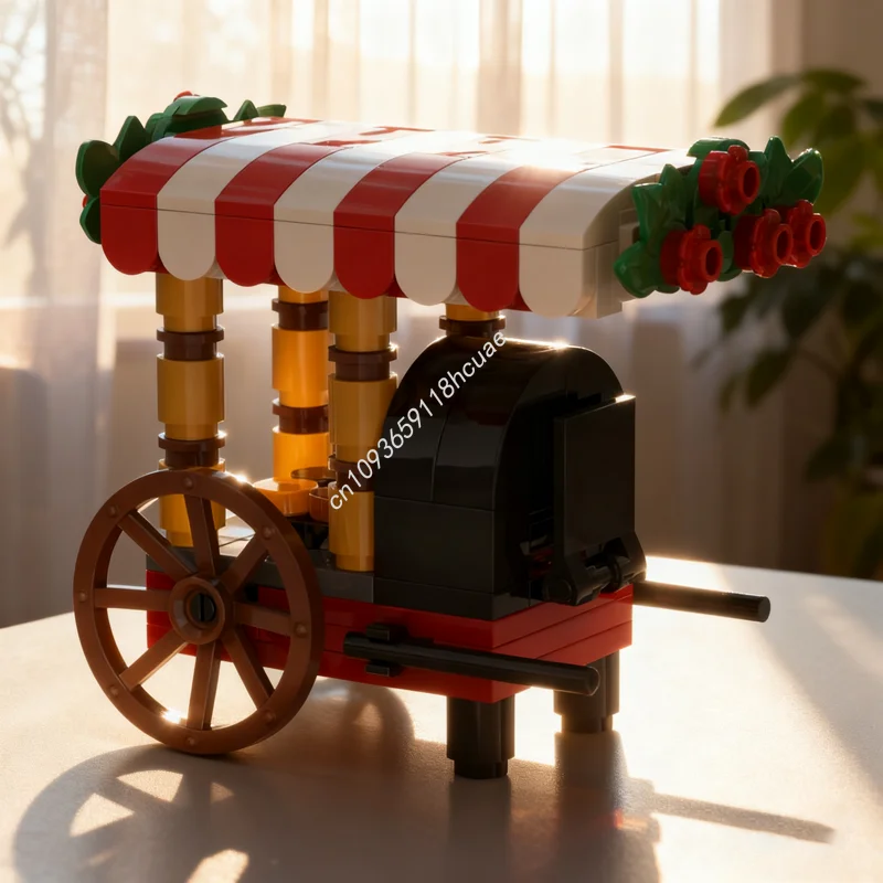 

150pcs MOC Roasted Chestnut Cart Model Building Blocks Construction Toys DIY Christmas Gifts Creative Education Idea Brick