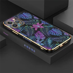 Leaves Silicone Phone Case For iPhone 15 13 14 Pro Max 12 11 Pro XS Max XR X 8 7 14 Plus SE 2022 2020 Soft Shockproof Cover