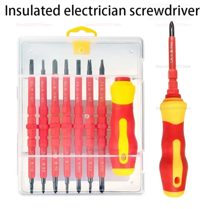 13 pezzi 8 pezzi Kit di strumenti di riparazione per elettricisti Set di cacciaviti isolati 1000 V con punte magnetiche Multiutensile per lavori elettrici