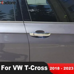 For Volkswagen vw T-Cross Tcross 2018 2019 2020 2021 2022 2023 Chrome Door Handle Cover Trim Car Decoration Exterior Accessories