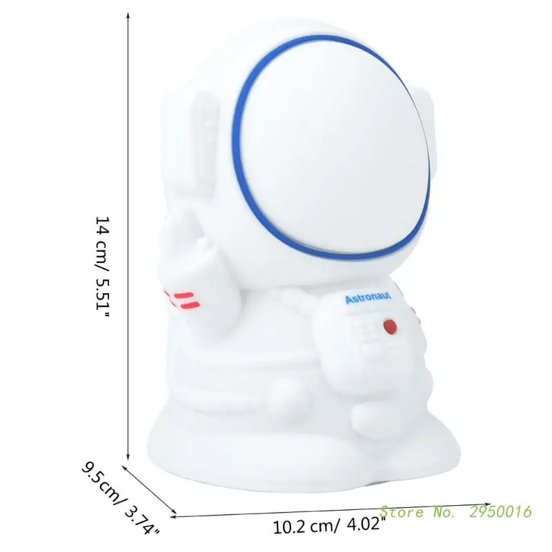 USB Rechargeable Cute Astronaut Silicone Room Nursery Night Light Creative- Home Ornament Lamp with Timer Auto Shutoff