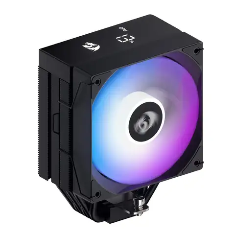 Redragon Cc2312 120mm Single-Tower Cpu Cooler with Digital Screen Top Cover 6×ф6mm Heatpipes Argb Pwm Fans Tdp 220W Pc Cooling S