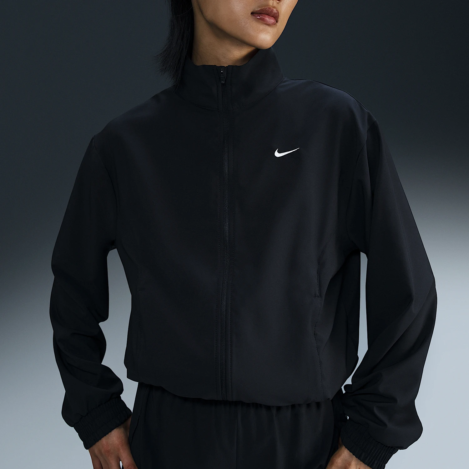 

Nike genuine 2025 women's woven soft and durable training stand up collar jacket HQ3368-010