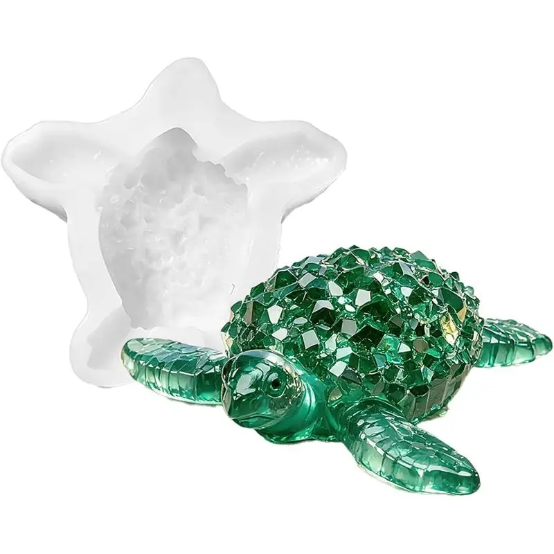 1Pieces3DSea Turtle Resin Mold，Suitable for epoxy resin casting，Unique Marine Animal 3D Crystal Cluster Mold，SuitableDIYTable de
