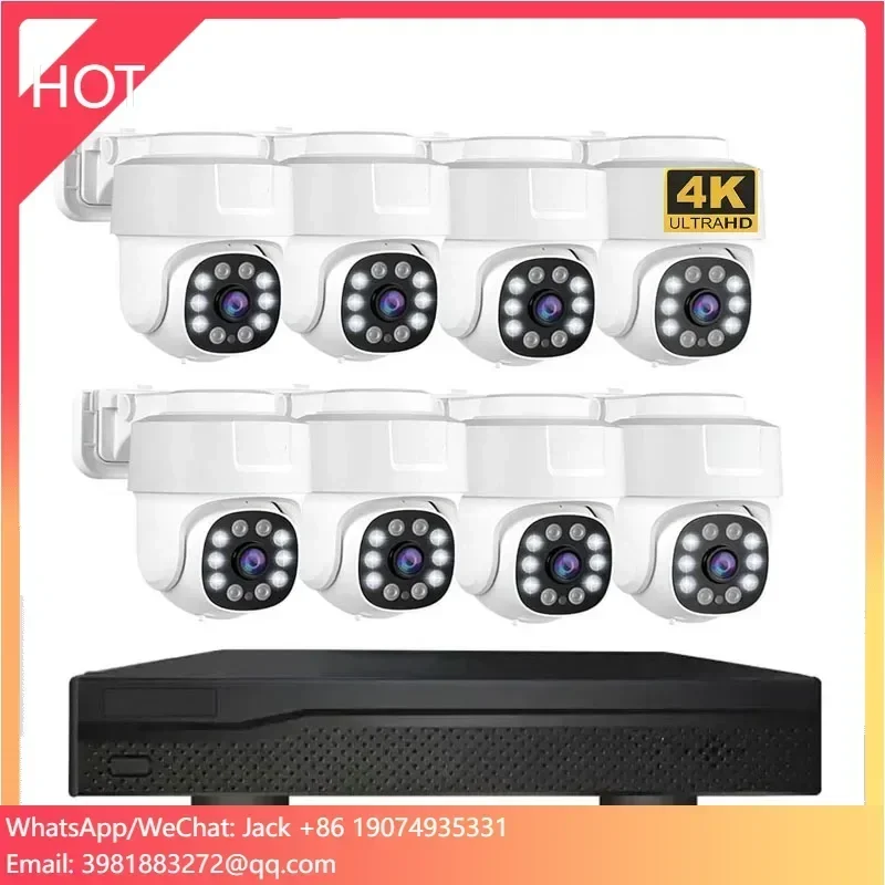 

POE 4K 8MP Outdoor Night Vision Surveillance CCTV Camera Set 8ch IP Wireless Nvr Kit Home Wired Security Camera System