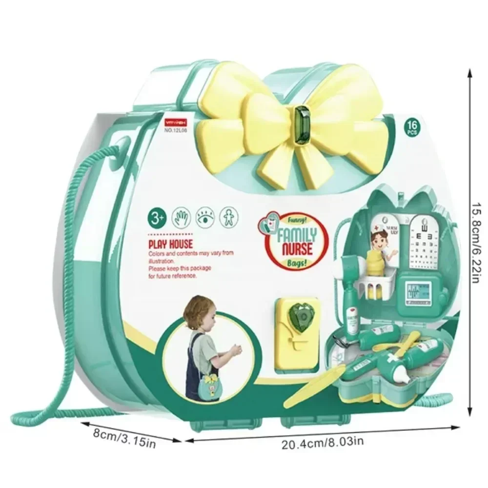 Set per trucco per ragazze con borsa a tracolla Giochi di finzione Kit da dottore Borsa da viaggio Gioca con il cibo Giocattolo Set da gioco per gelato per bambini Regali per bambini