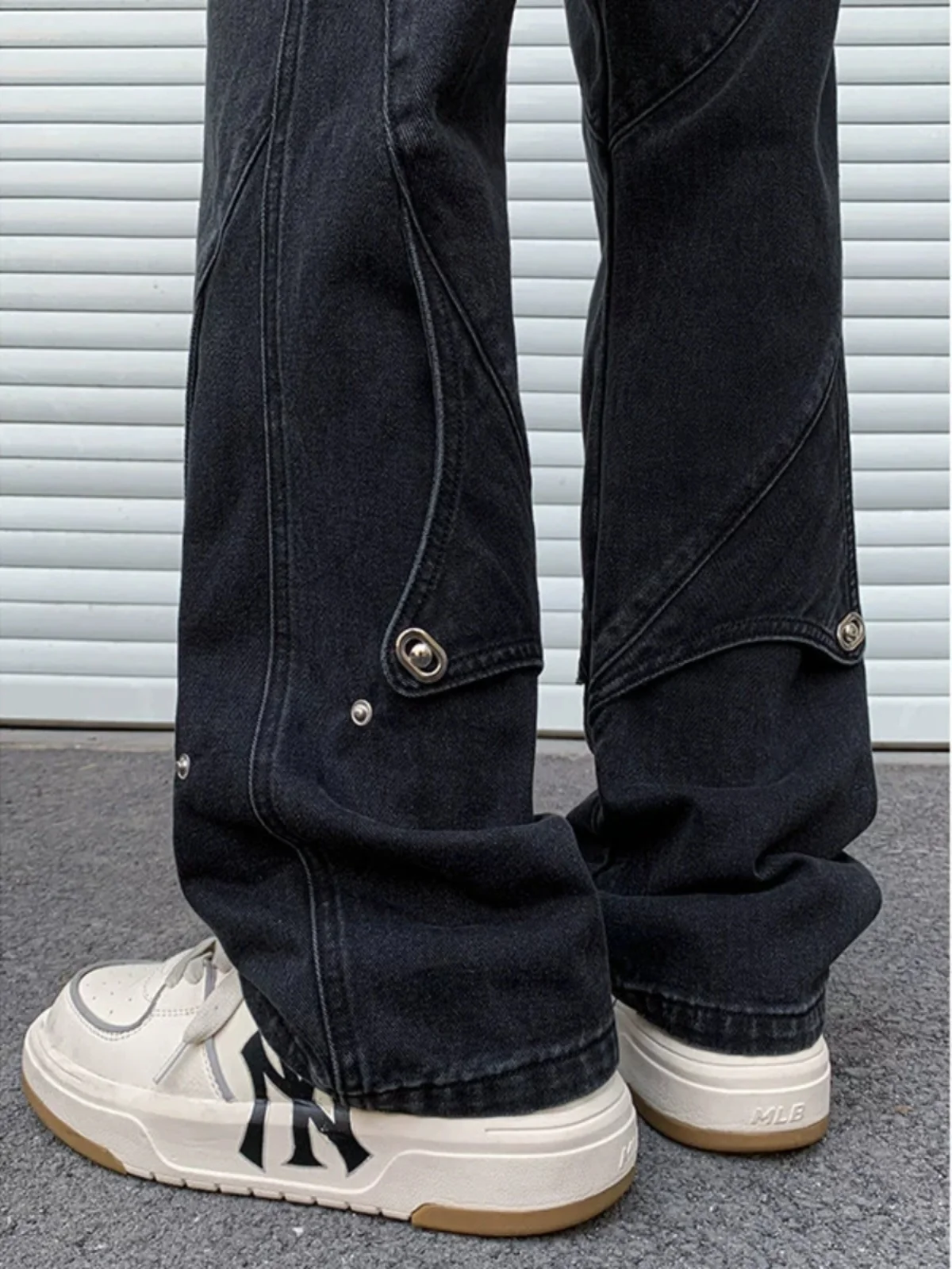 

Мужские джинсы Bla Slim Fit Long Jeans с высокой талией, расклешенные, в американском уличном стиле, для высоких мужчин, молодежный тренд, весна-осень