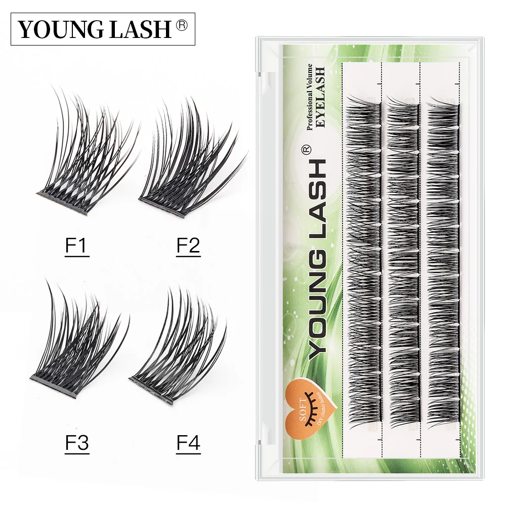 YOUNG LASH DIY Eyelashes Cluster Lashes  Extensions C D Curl  Premade Volume Fans Russian Fake Eyelashes Natural Makeup