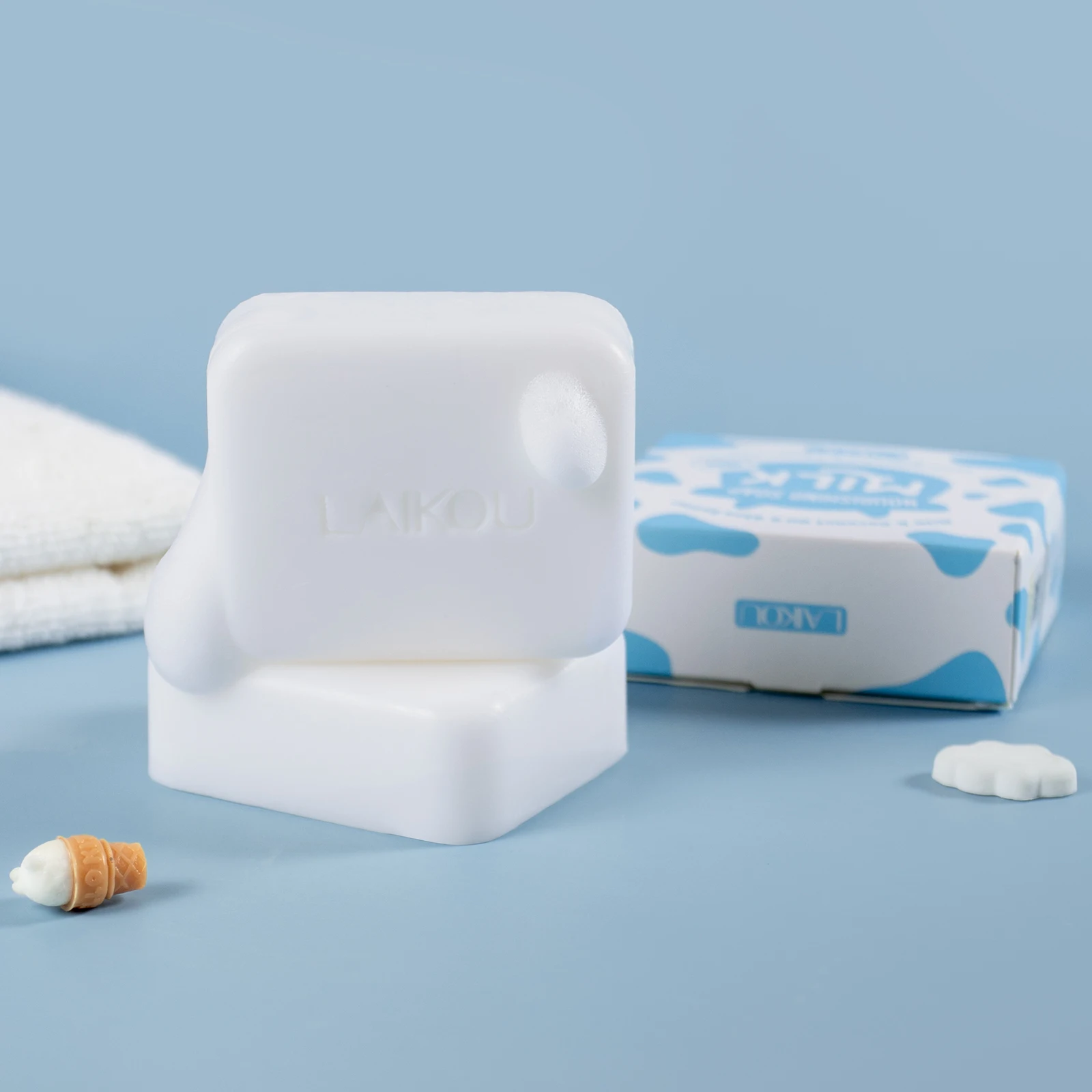 LAIKOU 110g Milk Nourishing Soap Gentle Cleanser Non-Drying Formula for Soft And Smooth Skin image 3