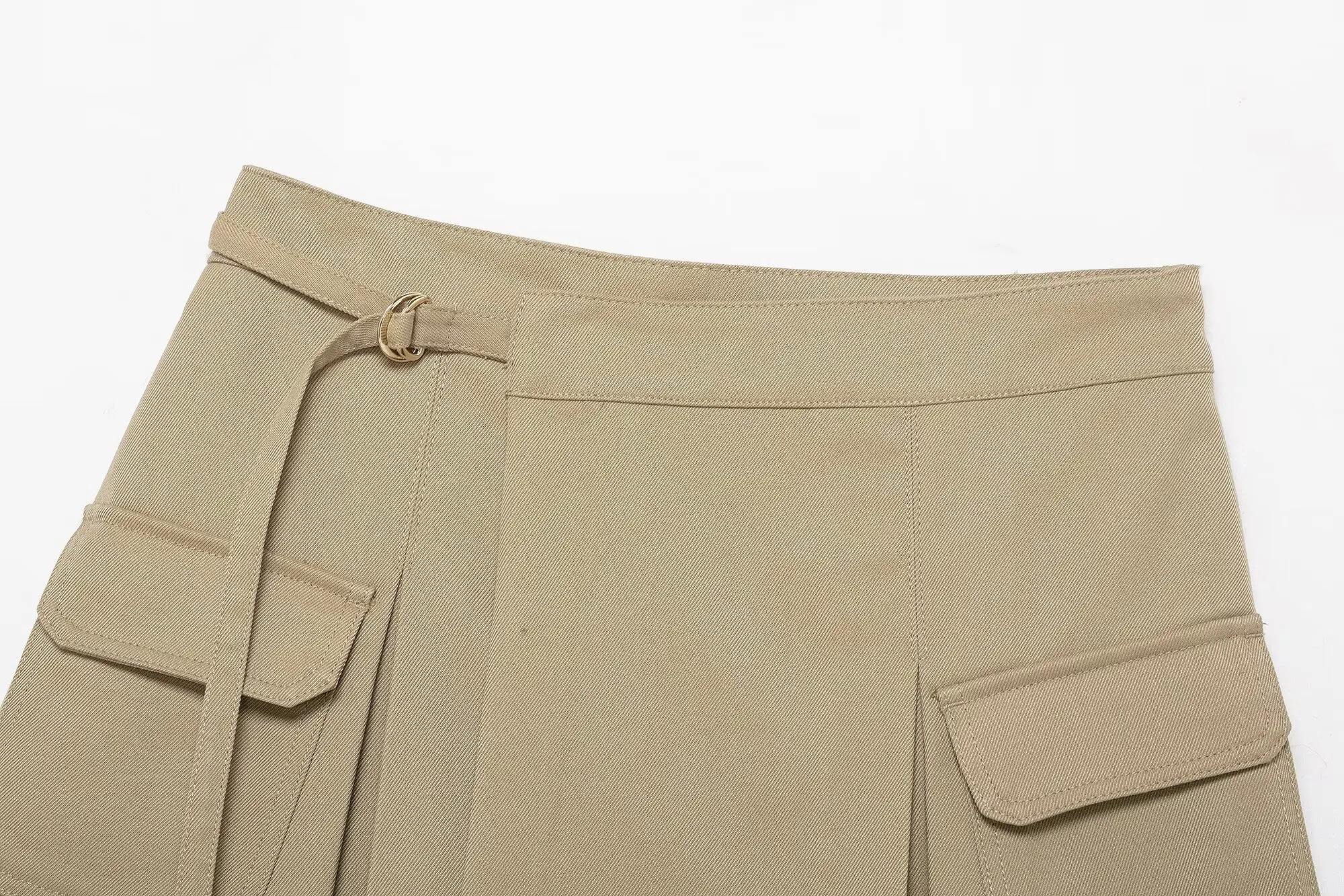 KONDALA العصرية وزرة غير رسمية السراويل النساء الكاكي جيوب الدانتيل متابعة كولوتيس 2026 ربيع الموضة عطلة تخفيف السراويل البضائع