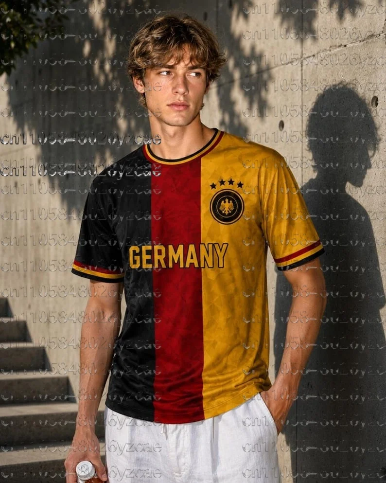 Germany Soccer Fans Uniform Jersey Men's  Football Jersey Short Sleeve T-Shirt Daily Casual Outfit Short Sleeve Tops Tee Y2K