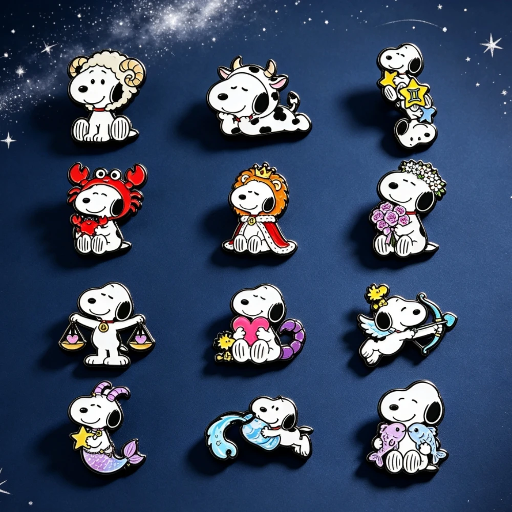 12-teiliges Set mit niedlichen Emaille-Ansteckern im Cartoon-Stil mit Tiermotiven, Tierabzeichen, Broschen für Rucksack, Jacke, als Geschenk für Fans – Detail 2