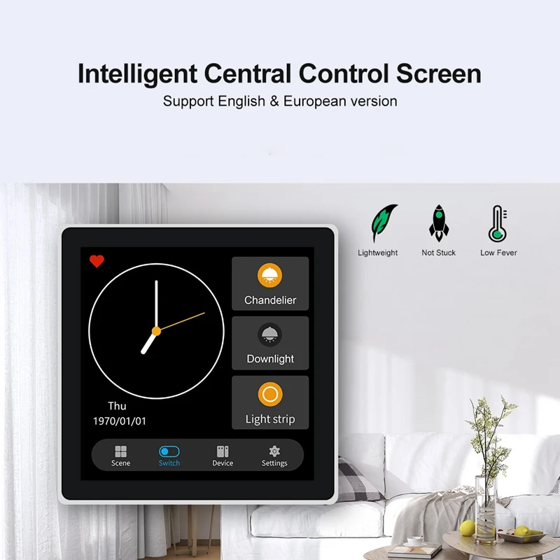 1 PCS Tuya Smart Home Multiple Zigbee Smart Home Control Panel 4 Inch Switch Panel In-Wall Touchscreen Control For Home-Euplug