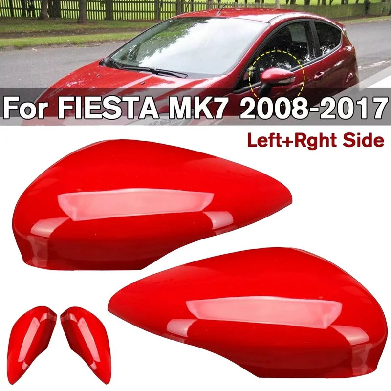 Car Rear View Mirror Cover Side Wing Cover Case For Ford Fiesta MK7 2008 - 2017