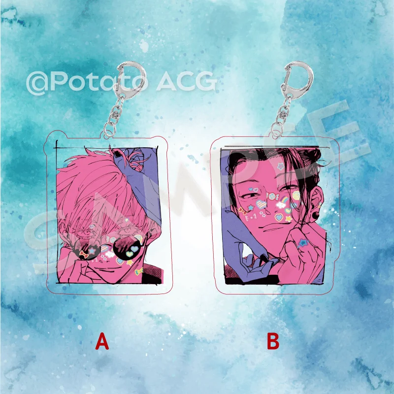 Anime Jujutsu Kaisen Satoru Gojo Geto Suguru Acrylic Transparent Card Keychains Charm Key Chains Bag Pendants Keyrings Xmas Gift