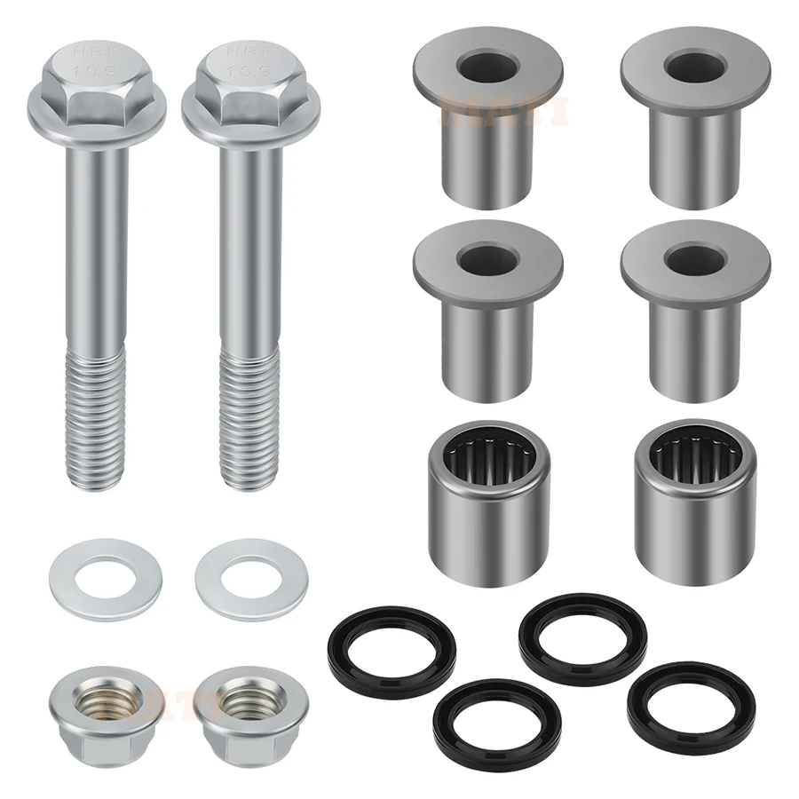 Front Upper A Arm Bushings Bearing Seal Kit & Bolt for Suzuki Quadsport Z 400 LT-Z400 2003-2014 Arctic Cat 400 DVX 2004-2008