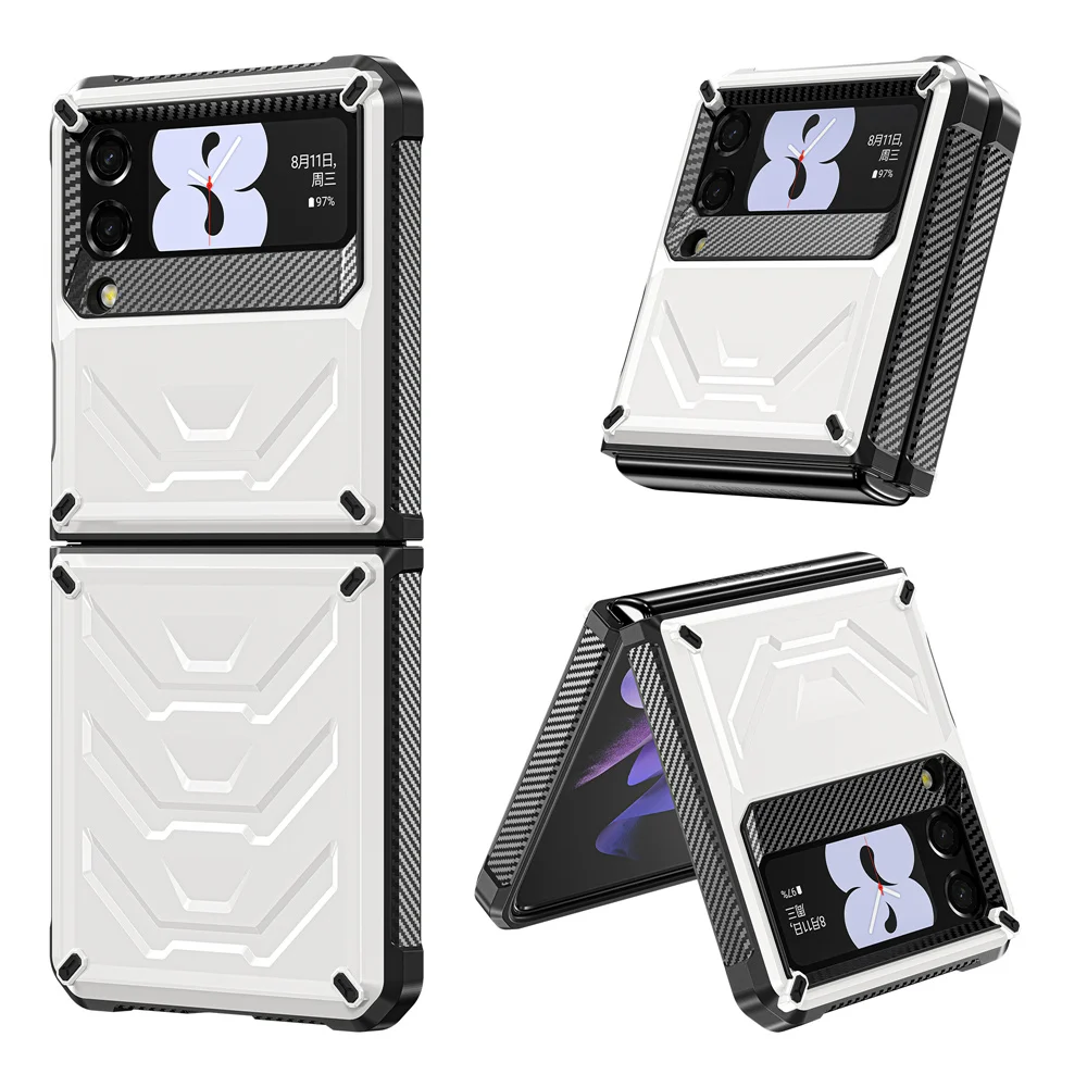 

For Samsung Galaxy Z Filp 4 5G Full-Body Dual Layer Rugged Case for Samsung Z Flip 3 Hard PC Shockproof Back Cover for Z Flip