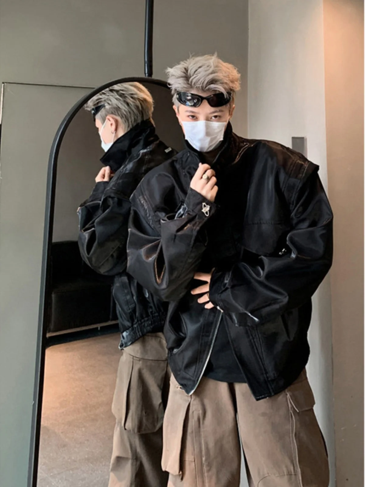 

Мужская куртка-пилот Bla Shoulder Pad Jaet в корейском стиле, свободного кроя, осенняя, молодежная, трендовая модель