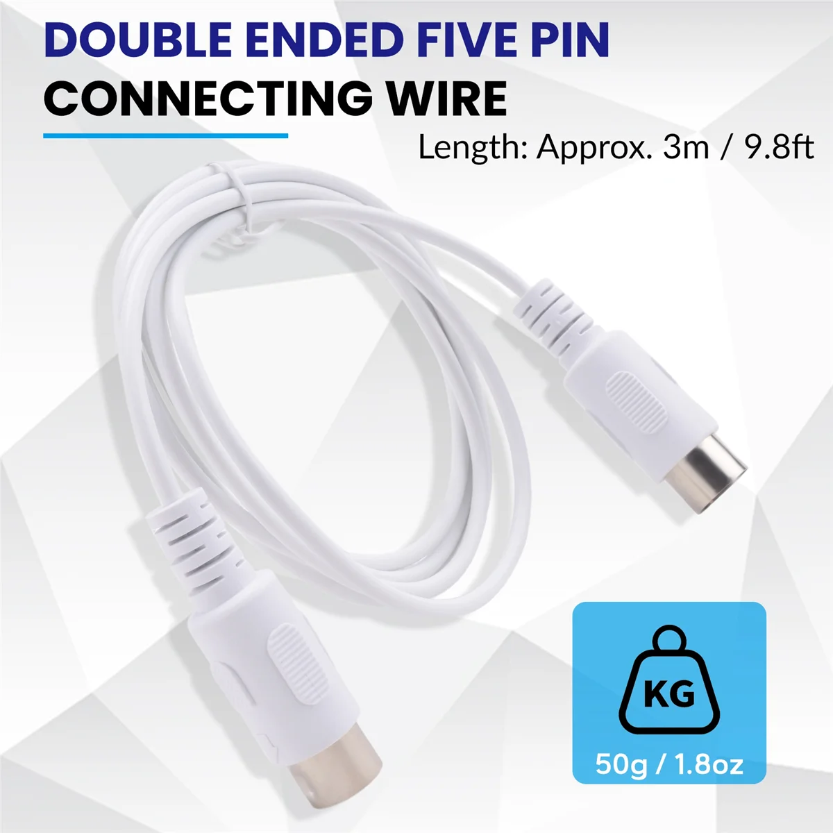 

A49T 5-контактный удлинительный кабель MIDI DIN PLUG между мужчинами / 9,8 фута, белый