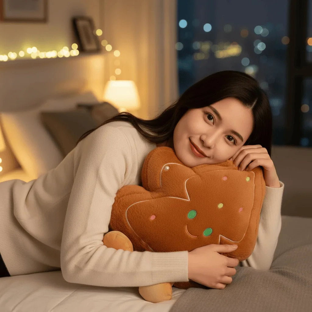 احتفالي شجرة نجمة أفخم وسادة رائعتين الزنجبيل عيد الميلاد وسادة لعبة للأطفال دمية متعة بالجملة