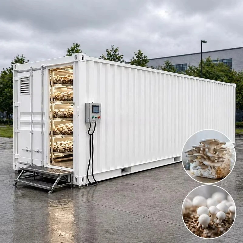 20ft Containerized Mushroom Growing System Climate Controlled Remote Monitoring for Commercial Indoor Farm Custom