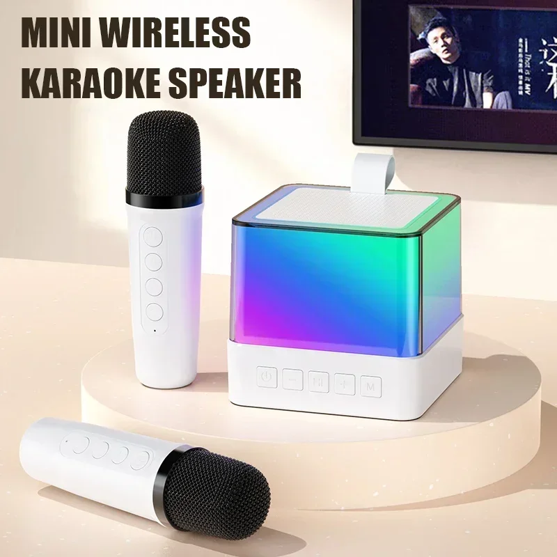 Microphone karaoké KTV avec haut-parleur Bluetooth pour enfants, son stéréo, chant, éclairage ambiant, 5W, haute qualité, K18