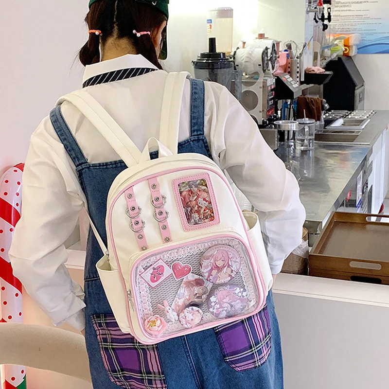 Borsa Ita per la scuola con cerniera trasparente stile preppy alla moda Zaino da donna morbido alla moda