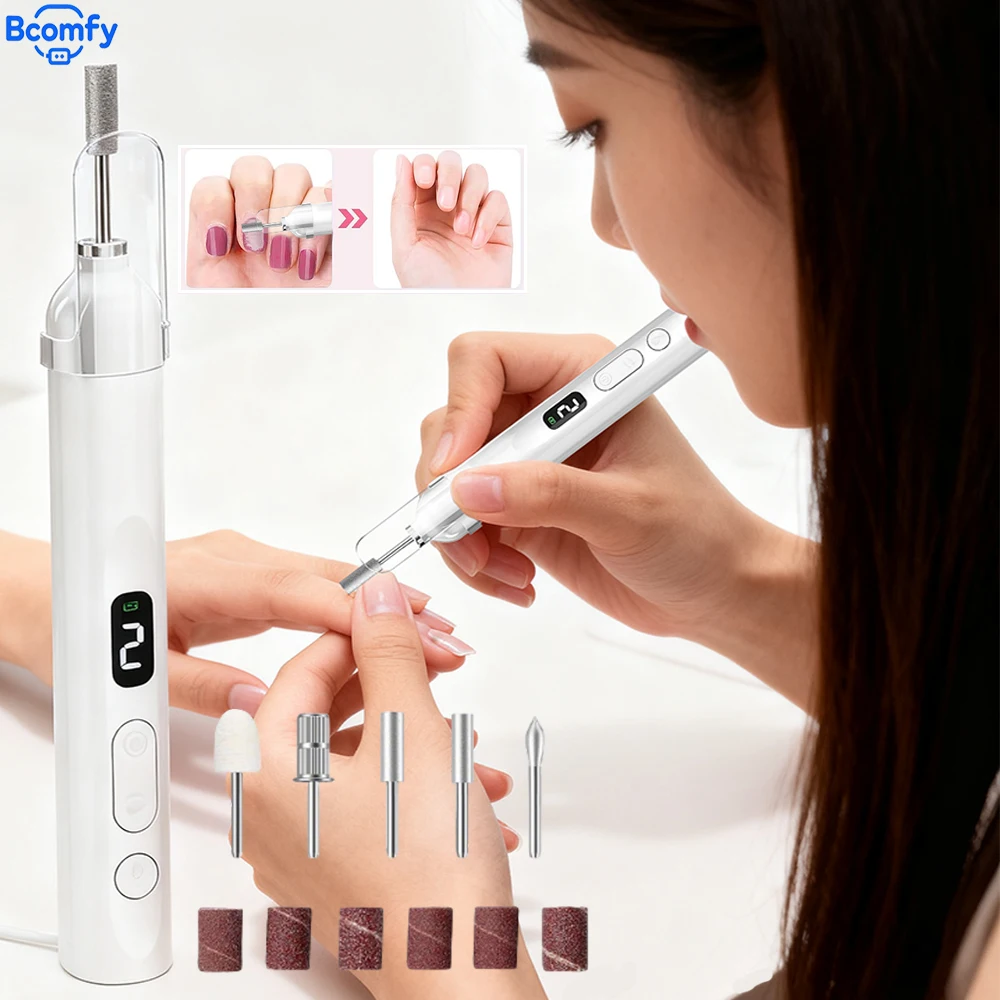 Nail Drill Machine Mini Nail Drill Electric Nail Sander Rechargeable Nails Electric File for Acrylic Gel Removing Polishing Gel