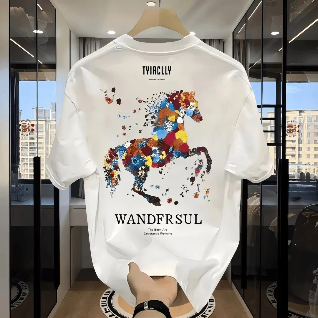 

Однотонные футболки с принтом, подходящие для взрослых, как мужчинам и женщинам, а также повседневные прогулки для покупок родителей и детей.