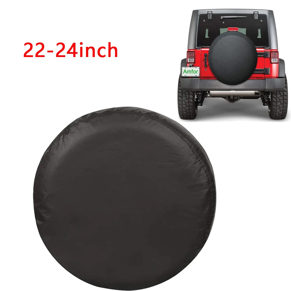 Black Spare Tire Cover Easy To Install Durable Reliable Protection For Wheel Long Lasting Appearance beige 22-24inch