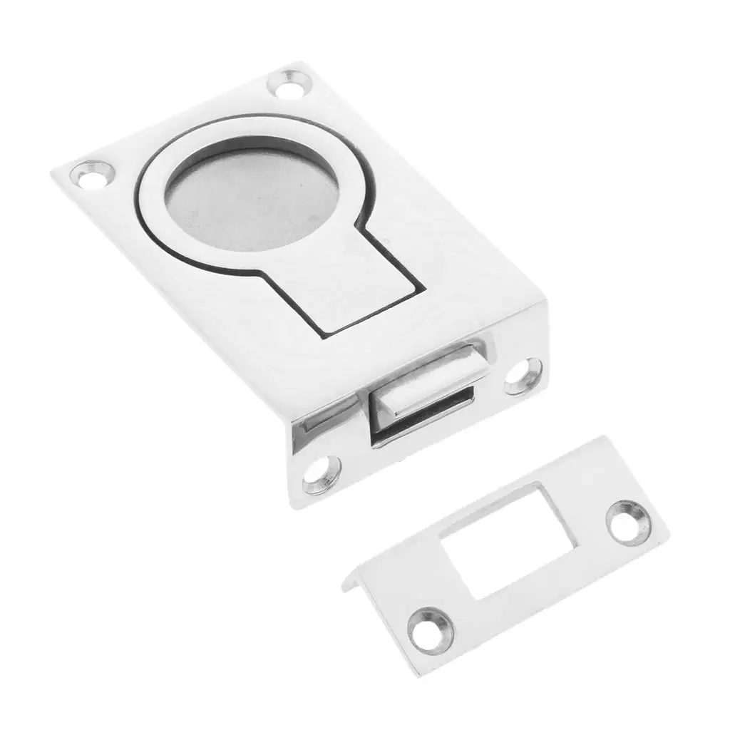 Flush Lift Ring Pull Handle Marine Grade Stainless Steel 57x40 mm