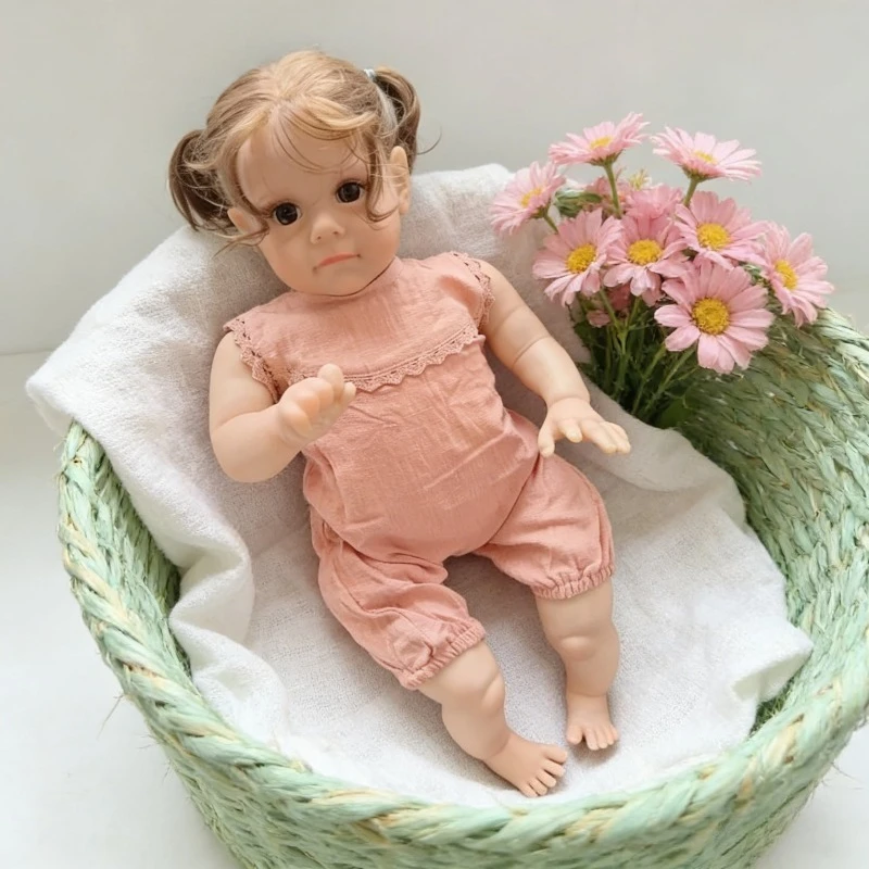

55cm Rooted Hair Reborn Toddler Girl Doll Maggi Soft Cotton Toy Gifts