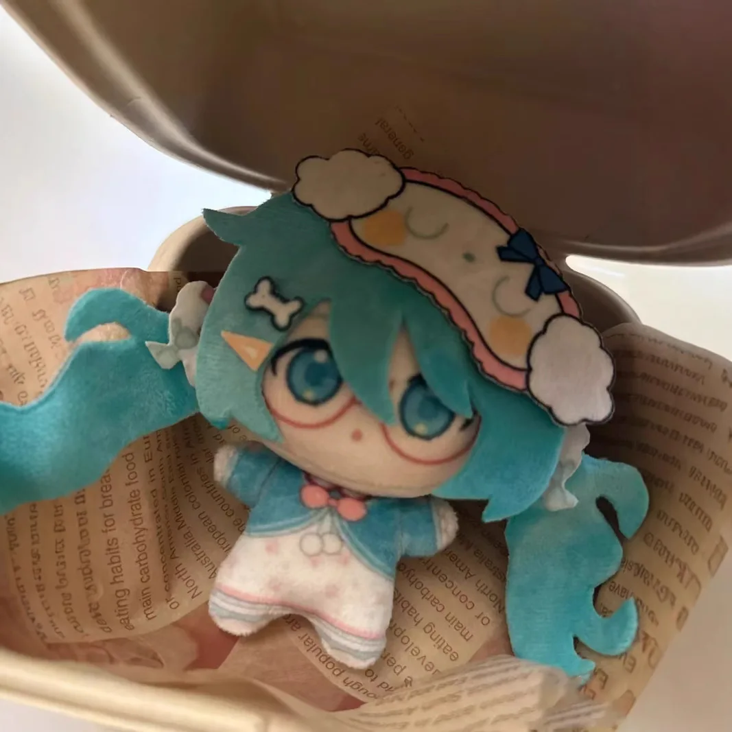 10cm novo anime hatsune miku q versão algodão boneca figura de ação mochila pingente decoração mão fantoche modelo brinquedos presente